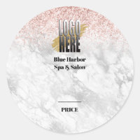 Prächtige Rose Gold Glitzer Marmor Logo Preis-Mark
