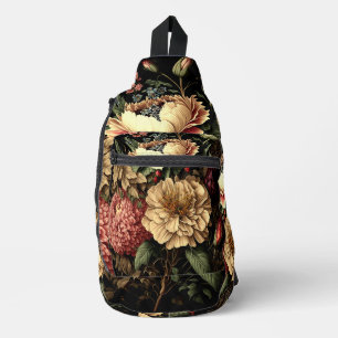 Prächtige Vintage-Blumenanordnung Crossbody Bag
