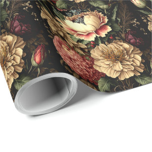 Prächtige Vintage-Blumenanordnung Geschenkpapier