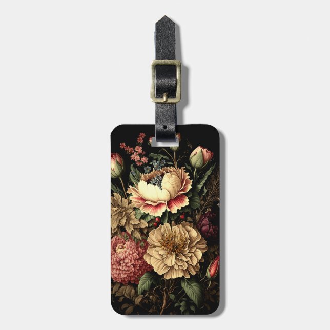 Prächtige Vintage Blumenordnung Gepäckanhänger (Vorderseite vertikal)