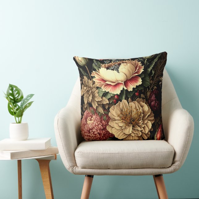 Prächtige Vintage Blumenordnung Kissen (Stuhl )