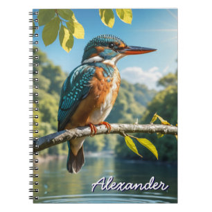 Prächtiger Eisvogel, Wilder Vogel Natur Landschaft Notizblock