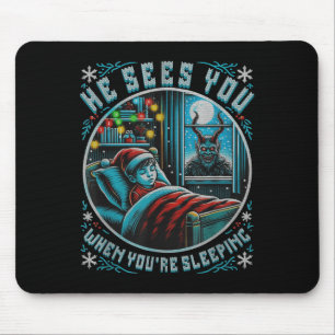 Prächtiger Fröhlicher Krampus Er Sieht Dich Vintag Mousepad