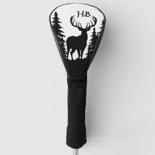 Prachtiger großer Hirsch mit Geweih  Monogramm Golf Headcover