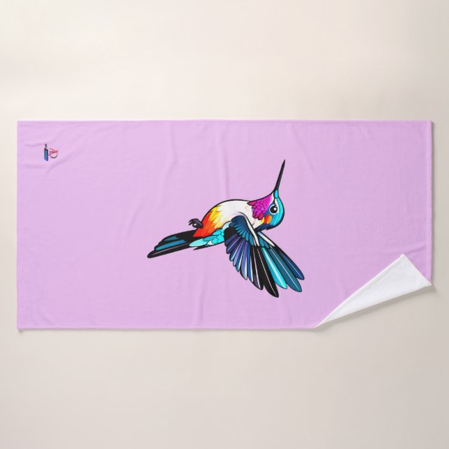 Prächtiger Kolibri - Farbige Illustration Badhandtuch Set (Badehandtuch)