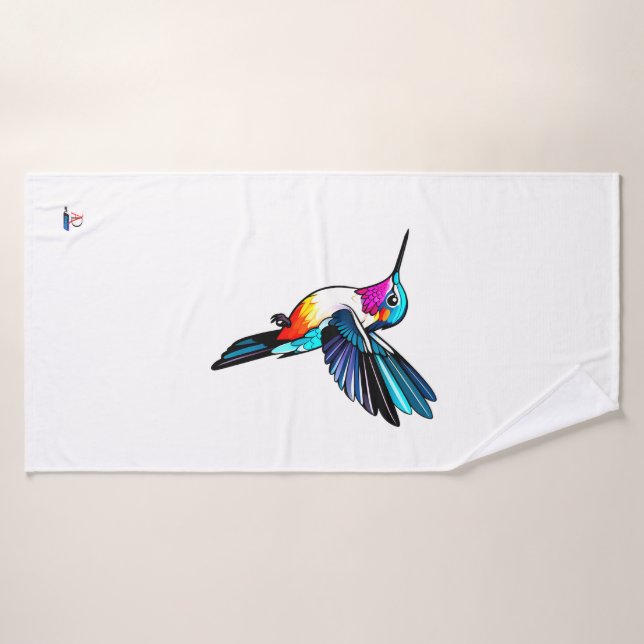 Prächtiger Kolibri - Farbige Illustration Badhandtuch Set (Badehandtuch)