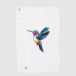 Prächtiger Kolibri - Farbige Illustration Golfhandtuch