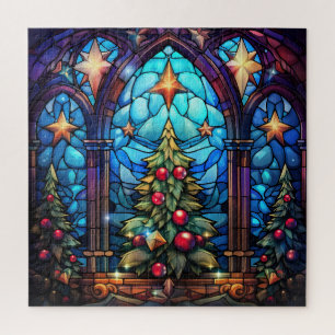 Prächtiger, mit Glasmalerei dekorierter Weihnachts