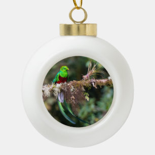 Prächtiger Quetzal im Wolkenwald Keramik Kugel-Ornament