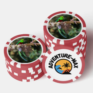 Prächtiger Quetzal im Wolkenwald Rot Pokerchips