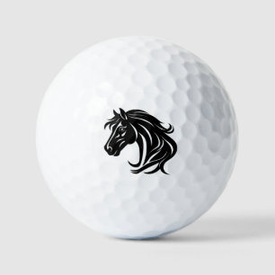 Prächtiger schwarzer Pferdekopf   Golfball