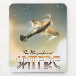 Prächtiger Spitfire-Reiseposter-Druck Mousepad