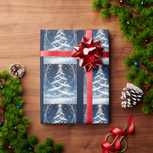 Prächtiger verzierter Weihnachts-Yule-Baum Geschenkpapier