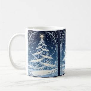 Prächtiger verzierter Weihnachts-Yule-Baum Kaffeetasse