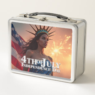 Prächtiges 4.-Juli-Design - Feuerwerk und Freiheit Metall Brotdose