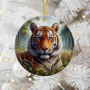 Prächtiges Bengal-Tiger-Andenken Keramik Ornament