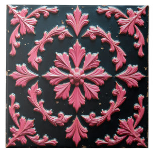 Prächtiges Fuchsia in Relief Fliese