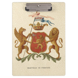 Prächtiges heraldisches Abzeichen mit Greif und Klemmbrett