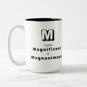 Prächtiges M - Personalisiertes Luxuslob Zweifarbige Tasse
