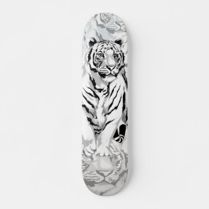Prächtiges weißes Tiger-Skateboard Skateboard