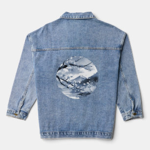 Prachtvolle elegante japanische Kirschblüten Jeansjacke