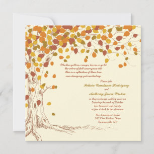 Prachtvolle Hochzeit im Herbst Einladung