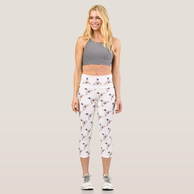 Prachtvolle Neoplastik Art Monogramm. Buchstabe I Capri Leggings (Vorderseite)