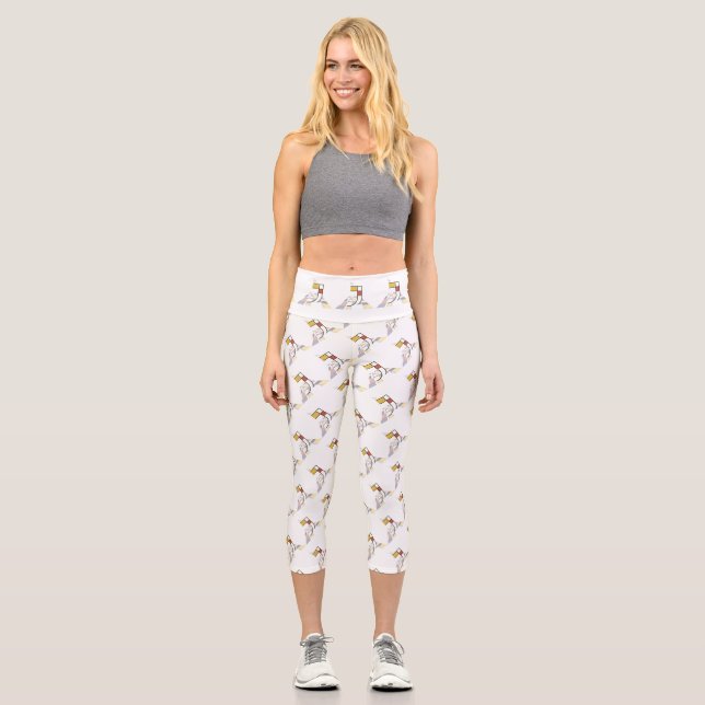 Prachtvolle Neoplastik Art Monogramm. Buchstabe J Capri Leggings (Vorderseite)