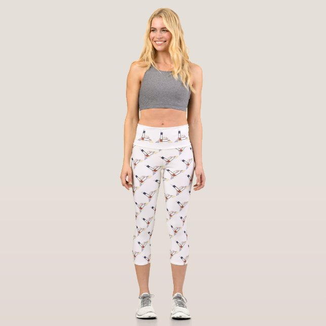 Prachtvolle Neoplastik Art Monogramm. Buchstabe L Capri Leggings (Vorderseite)