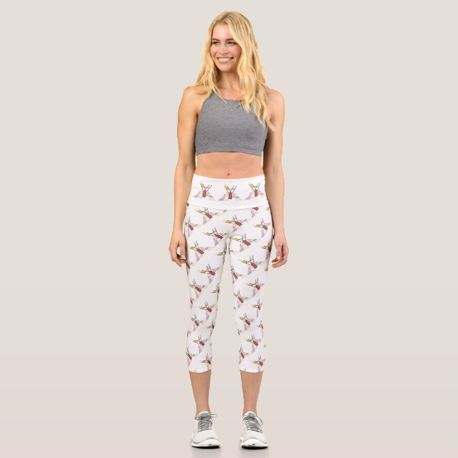 Prachtvolle Neoplastik Art Monogramm. Buchstabe Y Capri Leggings (Vorderseite)