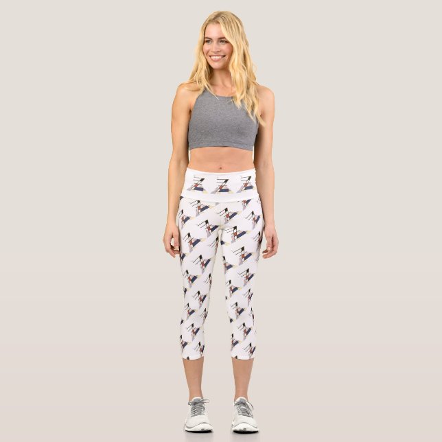 Prachtvolle Neoplastik Art Monogramm. Buchstabe Z Capri Leggings (Vorderseite)