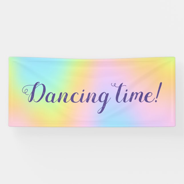 Prachtvolle Pastel-Rainbow-Hochzeit Banner (Horizontal)