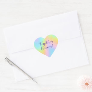 Prachtvolle Pastel-Rainbow-Hochzeit Herz-Aufkleber