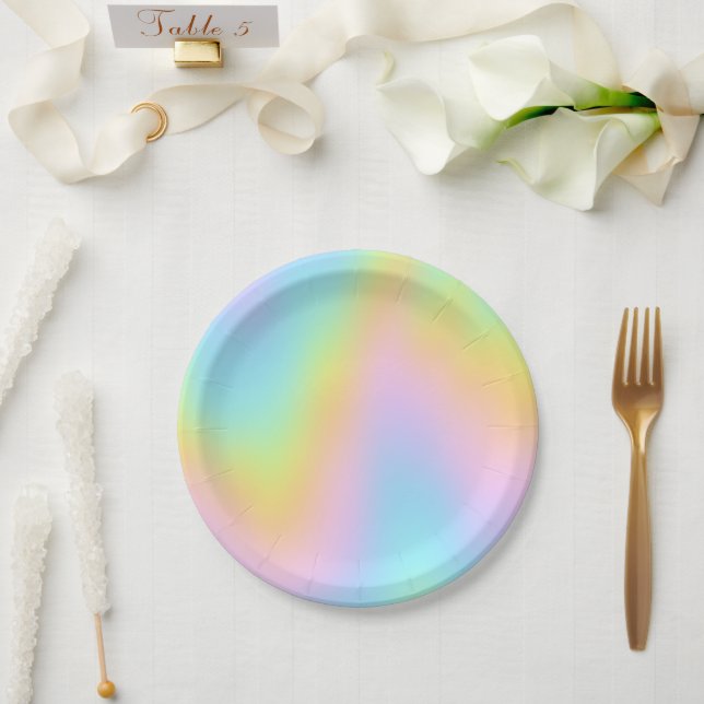 Prachtvolle Pastel-Rainbow-Hochzeit Pappteller (Hochzeit)
