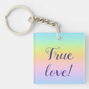 Prachtvolle Pastel-Rainbow-Hochzeit Schlüsselanhänger