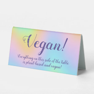 Prachtvolle Pastel-Rainbow-Hochzeit "Vegan" Tischaufsteller