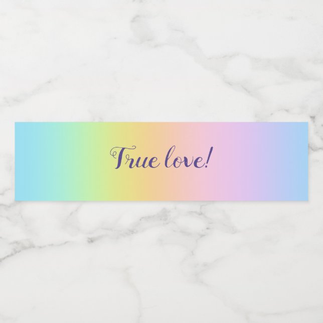 Prachtvolle Pastel Rainbow Hochzeit "Wahre Liebe"! (Einzelnes Label)