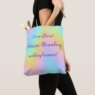 Prachtvolle Pastel Rainbow "Wedding Business" Tasche