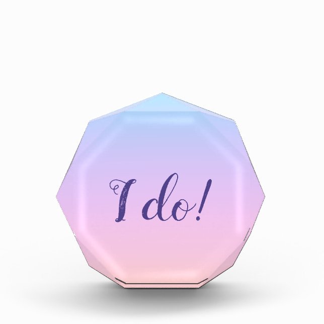 Prachtvolle Pastel Rainbow Wedding "I Do" Acrylic Fotoblock (Vorderseite)