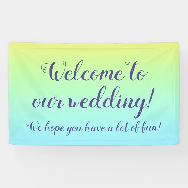 Prachtvolle Pastel Rainbow Wedding "Welcome" Banner (Horizontal)