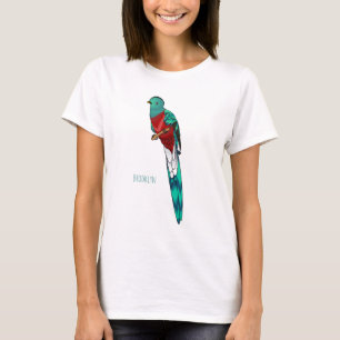 Prachtvolle Quetzalvogel-Cartoon-Illustration T-Shirt