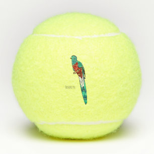 Prachtvolle Quetzalvogel-Cartoon-Illustration Tennisbälle
