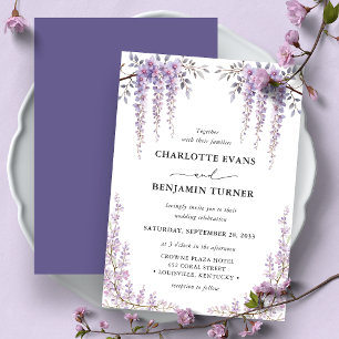 Prachtvolle Wasserfarben-Wisteria-Blumen Eleganter Einladung
