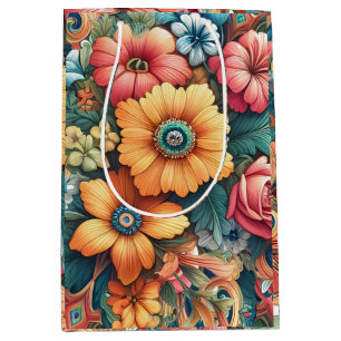 Prachtvoller Blumenstrauß Mittlere Geschenktüte