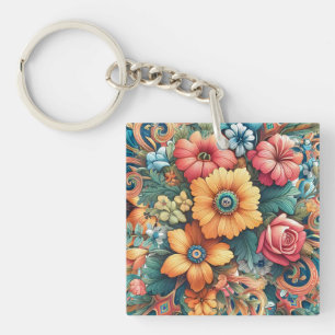 Prachtvoller Blumenstrauß Schlüsselanhänger