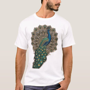 Prachtvoller Pfau mit kunstvollem Federfächer T-Shirt