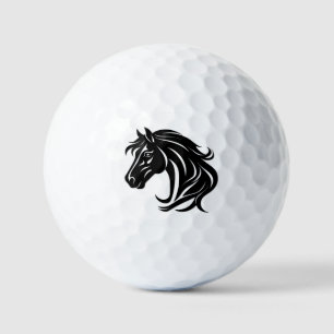 Prachtvoller schwarzer Pferdekopf Golfball