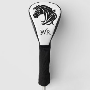 Prachtvoller schwarzer Pferdekopf Persönliche Ini Golf Headcover