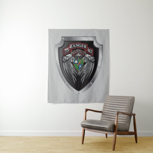 Prachtvoller STB Bat 75. Ranger Regimental Scroll Wandteppich (Beispiel)