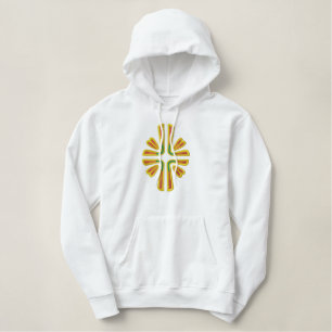 Prachtvolles Kreuz Bestickter Hoodie